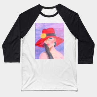 Incognito. Elegant lady wearing a red hat Baseball T-Shirt